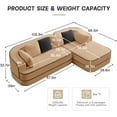 thumbnail image 2 of 77'' Oversized Double Chaise Lounge Sofa, Teddy Fabric Sectional Upholstered Boneless Sofa Bed, Comfy Cloud Couches for Living Room, Sleeper Loveseat Reading Chairs, No Assembly,, 2 of 10