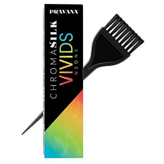 Pravana ChromaSilk VIVIDS NEONS Hair Color Shades with Silk & Keratin Amino Acids Dye (with Sleek Brush) Haircolor (NEON YELLOW)