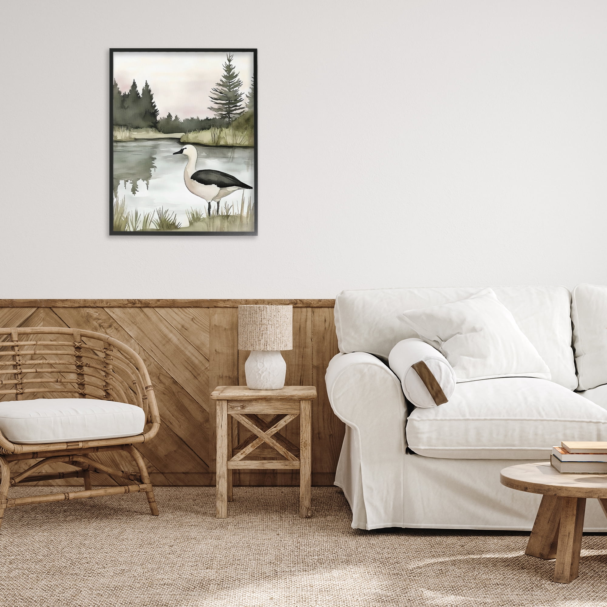 Stupell Industries Springtime Serenity Duck Black Framed Giclee Art, design by Riley B