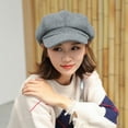 thumbnail image 4 of D-GROEE Women Beret Newsboy Hat British Style Wool Cap Classic Autumn Spring Winter Hats, 4 of 7