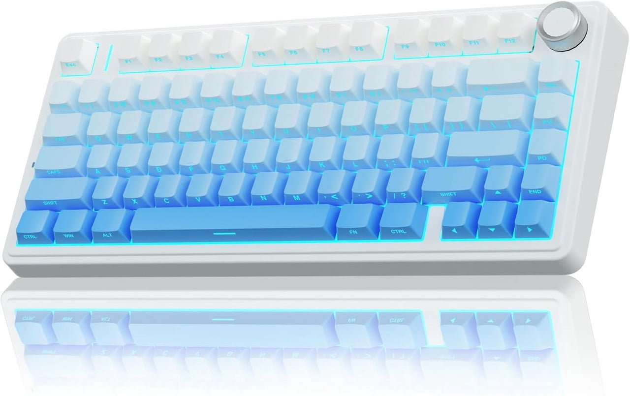 Restored AULA F75 Pro Wireless Mechanical Keyboard,75% Hot Swappable Custom Keyboard,RGB Backlit,Pre-lubed Linear Switches,Side Printed PBT Keycaps Mechanical Gaming Keyboards