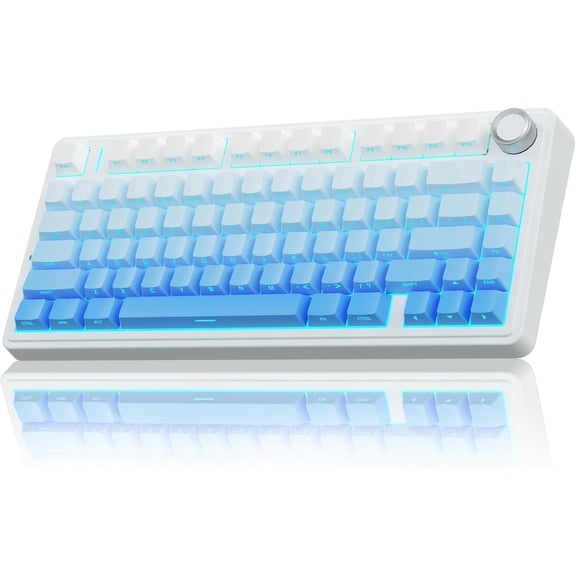 Restored AULA F75 Pro Wireless Mechanical Keyboard,75% Hot Swappable Custom Keyboard,RGB Backlit,Pre-lubed Linear Switches,Side Printed PBT Keycaps Mechanical Gaming Keyboards