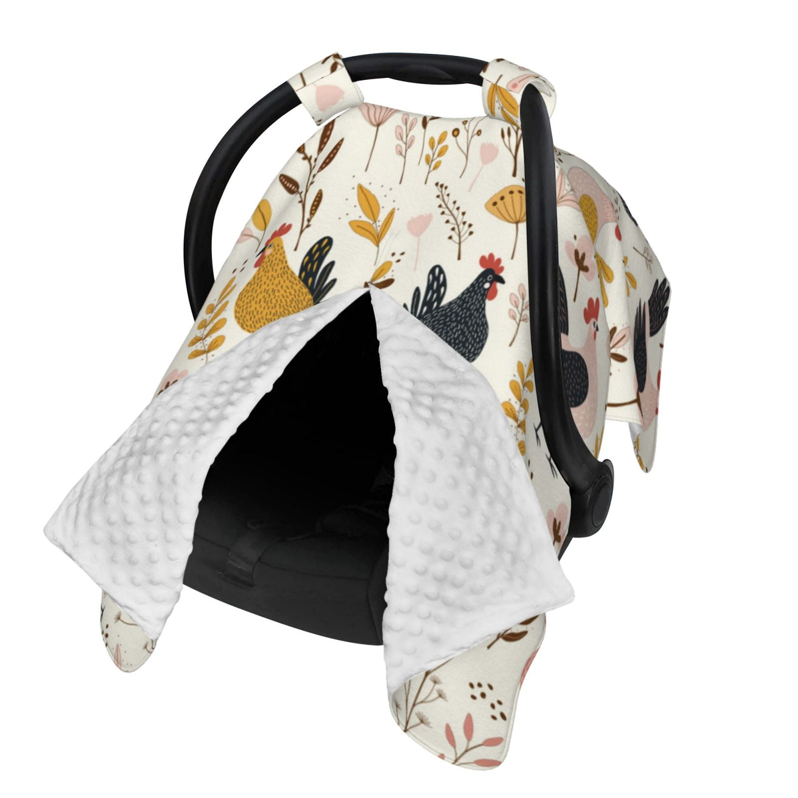 Naloa Cartoon Chickens Baby Car Seat Cover, Breathable Baby Carrier Cover, Multiuse Baby Carrier Cover & Nursing Breastfeeding Cover