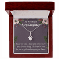 thumbnail image 4 of To My Stepdaughter Wonderful Stepdaughter Heart Keeper Alluring Ribbon Necklace Message Card, 4 of 20