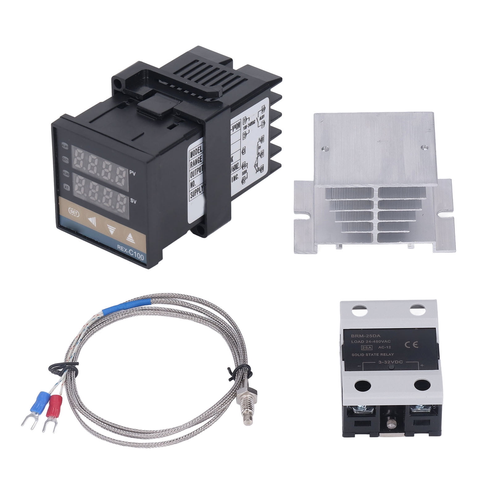 Digital PID Thermostat, PID Temperature Controller White Heat Sink K