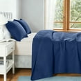 thumbnail image 6 of VCCOEM Quilt Set King Size Lightweight Bedspreads, All Season Coverlet, 3 Piece (1 Quilt, 2 Pillow Shams), Coin Pattern, Navy Blue, 6 of 10
