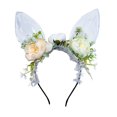 thumbnail image 3 of Diadema con orejas de conejo de Pascua, diadema para niños y adultos, accesorios de disfraz Blanco, 3 of 8