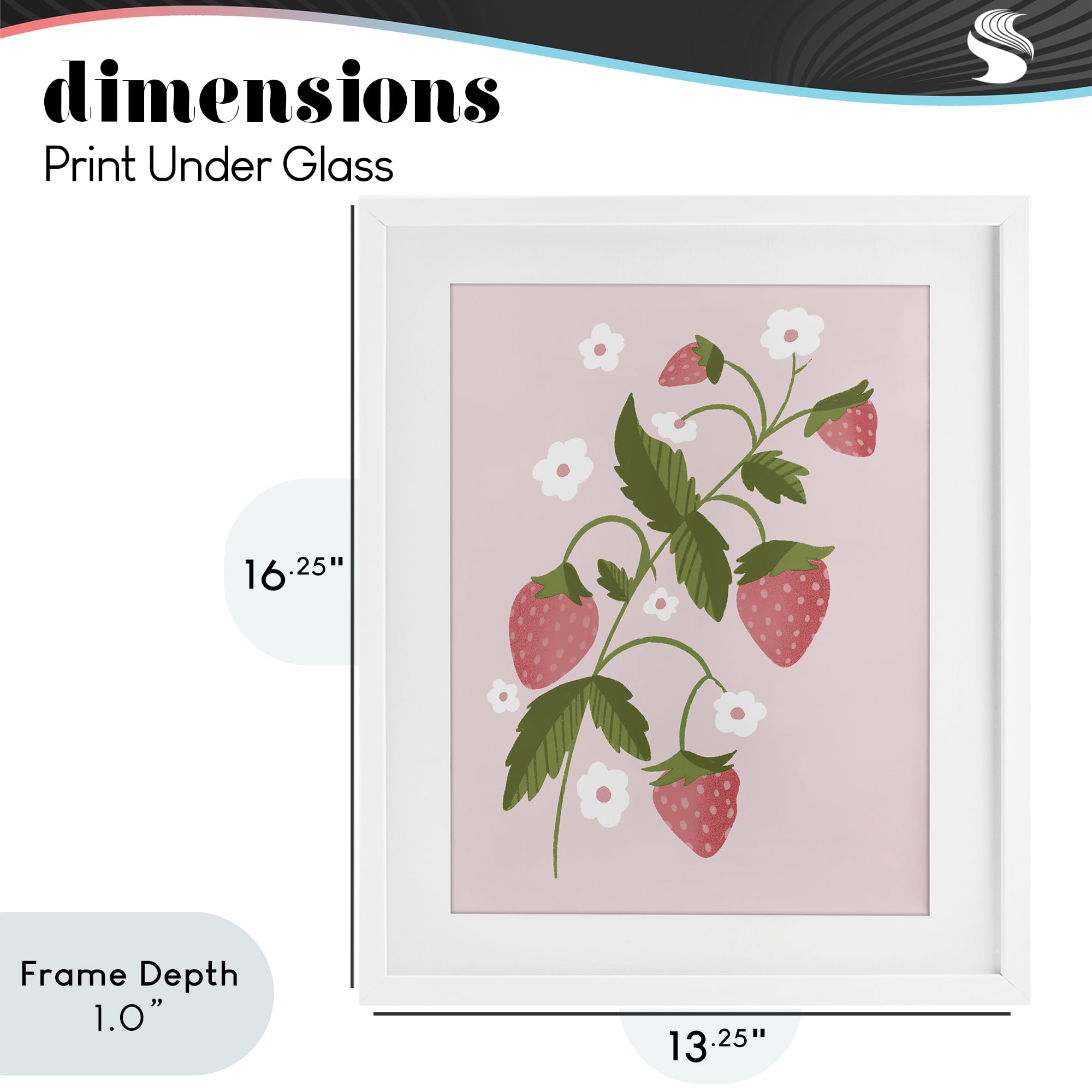 Stupell Industries Pastel Strawberries Branch White Framed Print Under Glass, design by Paige Sredenschek