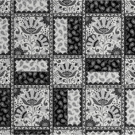 S4Sassy Modern Floral Paisley Panel Wallpaper- Black Wall Covering, 25" x 120" Self-Adhesive Textured Vinyl Wall Paper, Decorative Wallwrap, Easy DIY Walls Covering For Bedroom, Living Spaces