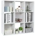 thumbnail image 4 of Wubio 9 Cube Storage Organizer 11 inch Cube Storage Shelf 3 x 3 Wood Bookcase Display Bookshelf with 5 Removable Back Panels for Kids Children Home, Office, Bedroom, Living Room, White, 4 of 8