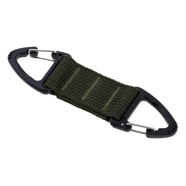 Mochila de nailon para senderismo al aire libre con mosquetón triangular de doble extremo ejercito verde