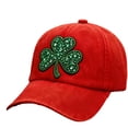 thumbnail image 1 of RKSTN Casquette de Baseball Trèfle Porte-Bonheur pour la Saint-Patrick (Imprimée) Rouge, 1 of 1