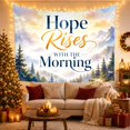thumbnail image 3 of Hope Rises With the Morning Above Pine Peaks at Dawn, Inspirational Watercolor for Nature Lovers, Mountain Wall Art, New Home Gift, Tapestry Wall Hanging for Bedroom and Studio, 3 of 7