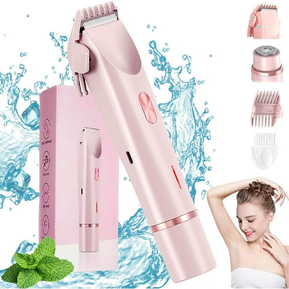 Women's Hair Removal Device, 2-in-1 Electric Shaver & Epilator, IPX7 Waterproof, for Sensitive Skin
