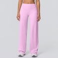 thumbnail image 5 of Women Workout Leggings No Front Seam Straight Leggings Pink S, 5 of 10