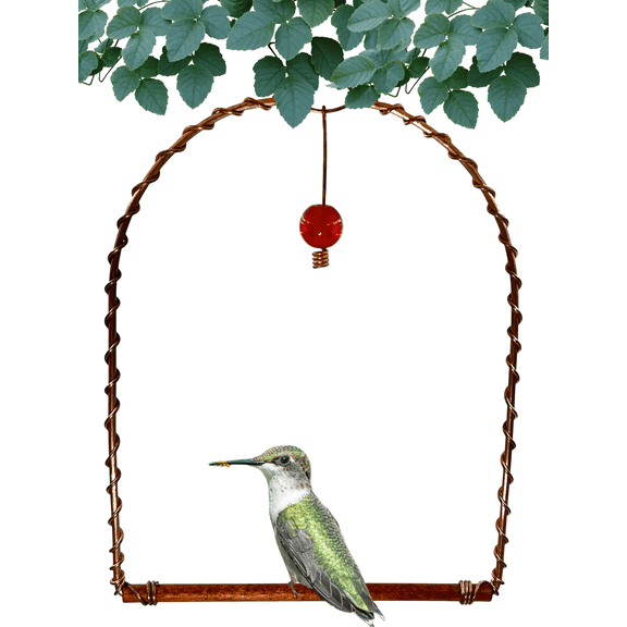 Songbird Essentials Hummingbird Swing for Hummingbird Feeder Copper Metal