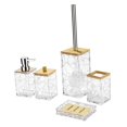 thumbnail image 4 of Juego De Accesorios De Baño Acrílicos De 5 Piezas, Juego Esencial De Baño Para El Hogar, Dormitorio, Transparente Claro mayimx Bote de basura, 4 of 9