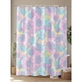 thumbnail image 4 of Abstract Tie Dye Art Shower Curtain Set ，Waterproof Fabric Shower Curtains Pink Teal Green Yellow Gradient Print Shower Curtains for Bathroom,Bathroom Decor 54x"78", 4 of 6