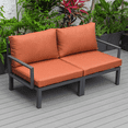 thumbnail image 2 of LeisureMod 2-Piece Arm Chair Upholstered in Polyester with Removable Cushion Covers and Powder-Coated Aluminum Frame for Modern Home, Patio, Backyard Hamilton Collection in Orange, 2 of 10