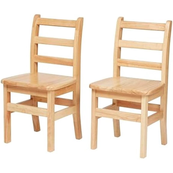 Wooden Ladderback Chairs, 14", Kids Furniture, Natural, 2-Pack$$Office