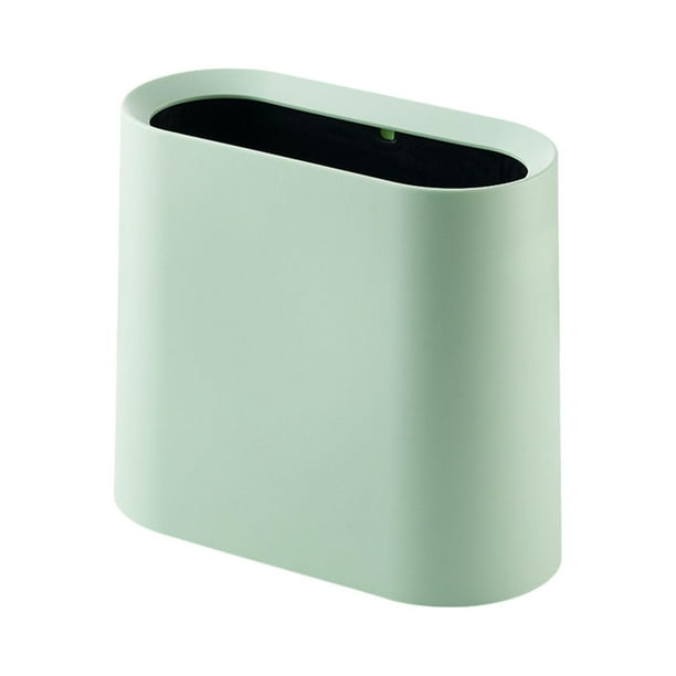 Cubo de basura delgado, cubo de basura, cubo de basura lavable, fácil de limpiar, multiusos. Verde