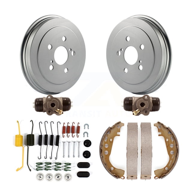 Transit Auto Rear Coated Brake Drum Shoes Spring and Cylinders Kit (6Pc) for Car 2004-2007 Toyota Prius KGN-100163