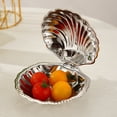 thumbnail image 7 of Jiibva Stainless Steel Shell Shaped Dessert Dish Metal Snack Tray Jewelry Storage Plate Metal Dessert Dish Table Decoration, 7 of 7