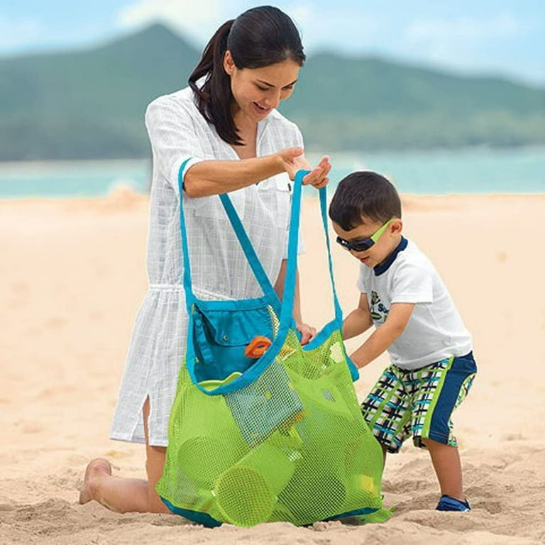 2 Pack Mesh Beach Bag Extra Large Beach Bags and Totes for Holding Beach Toys Children Toys Tote