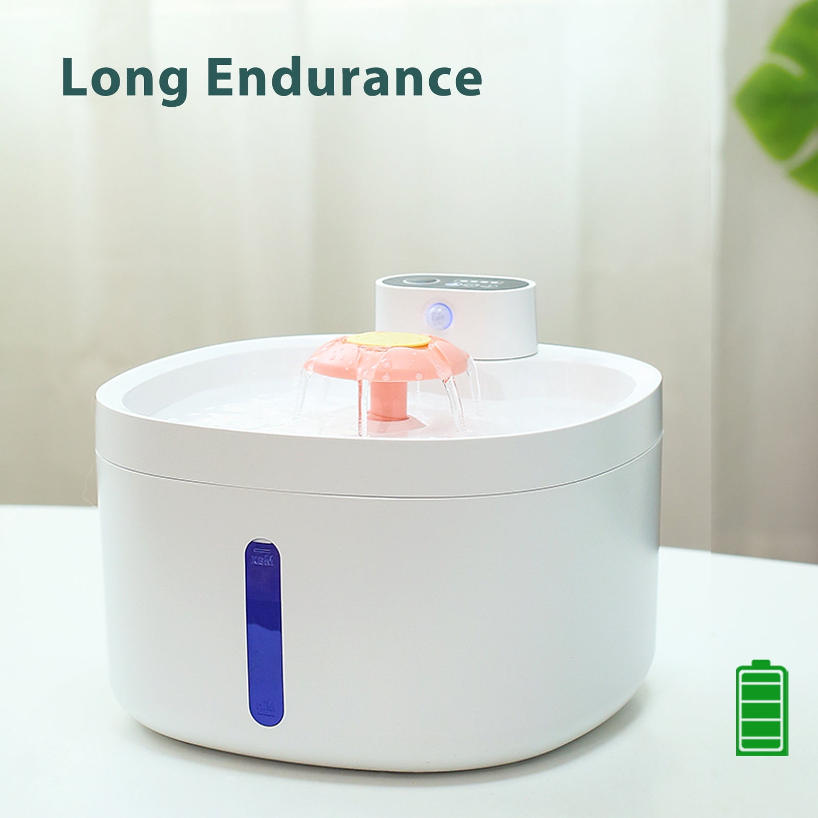 YAHHU Dog Cat Water Fountain Wireless Automatic Pet Water Fountain 2.6L Large Capacity with 3 Modes 5 Stage Filtration Quiet Pump