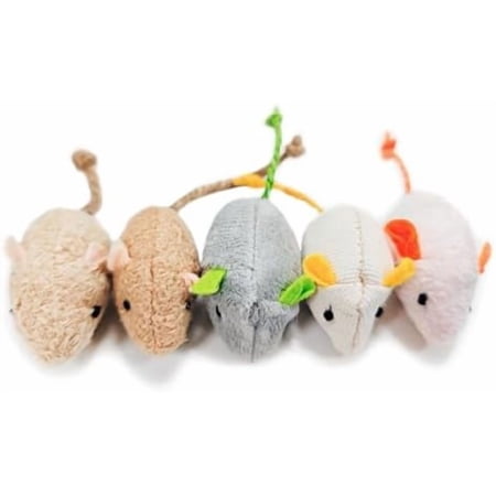cat Toys 5pcs Mouse Toys Interactive Catnip Animal Toys for Indoor Kittens to Eliminate Boredom for Bored Indoor Cats (5pc)