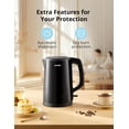 thumbnail image 7 of COMFEE' Electric Kettle and Tea Kettle, 1.5L Double Wall, Stainless Steel Interior, Lid & Spout, Fast Boil, Auto-Off, and Boil-Dry Protection, 1500W, 7 of 7