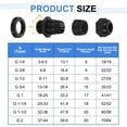 thumbnail image 2 of Paquete de 5 pasacables de nailon G 1/4", grommet ajustable a prueba de agua, negro, 2 of 6