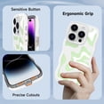 thumbnail image 4 of for iPhone 14 Pro Max Case for Women Girls, Cute Curly Wave Frame Shape Design, Cute Art Wavy Painted, Soft TPU Shock-Absorbing and Fall-Resistant for iPhone 14 Pro Max Phone Case 6.7"-Green, 4 of 14
