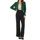 thumbnail image 2 of BLAZER CORTO DE NEGOCIOS PARA MUJERES CON MANGAS LARGAS Y DELANTERO ABIERTA, CON SOLAPA EN V, COLOR VERDE OSCURO, 2 of 6