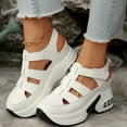 thumbnail image 3 of Platform Wedge Sandals for Women 2025 Summer Fall Height Increasing Gladiator Closed Toe Walking Shoes, 3 of 7