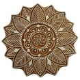 thumbnail image 3 of Brown Wooden Block Floral Pattern Hand Carved Textile Wood Stamp Printing Blocks, 3 of 5