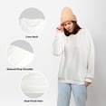thumbnail image 4 of XXXFLOWER Ladies Casual Tops, Women’s Waffle Henley Long Sleeve T Shirt - Lightweight Crew Neck Blouse for Spring Autumn Daily Casual Wear(White)M, 4 of 6