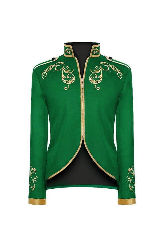 Men's Vinateg Jackets Embroidered Jacket Stand Collar Prince Formal Dress Up Jackets 3XL