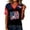 Black, variant on Women's Summer Tops 2026 Soccer Cup V Neck Short Sleeve Fan Wear USA Soccer Jersey American Flag Football Graphic Tees White S