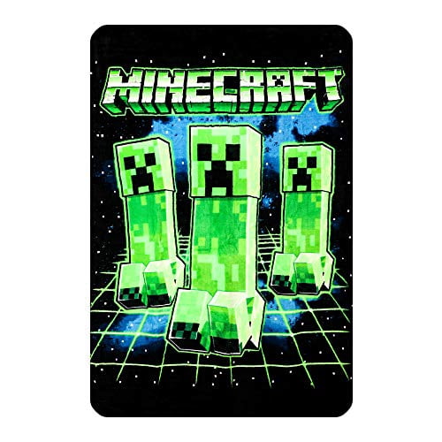 Digital Print Minecraft Creepers Throw Blanket
