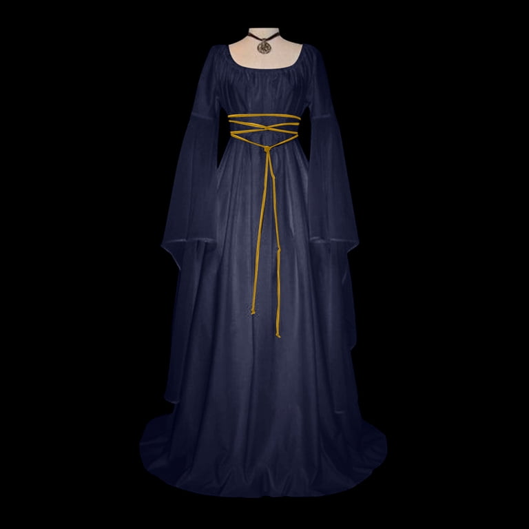 Niewtr Renaissance Dress Women Dress Bell Sleeves Fairy Dress Fantasy Retro Party Retro Dress Theme Party (S,Navy), Women's, Size: Small, Blue Niewtr Renaissance Dress Women Dress Bell Sleeves Fairy Dress Fantasy Retro Party Retro Dress Theme Party (S,Navy), Women's, Size: Small, Blue