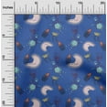 thumbnail image 1 of oneOone Polyester Lycra Medium Blue Fabric Baby Feeder|Moon & Cartoon Sheep Kids Sewing Fabric By The Yard Printed Diy Clothing Sewing Supplies 56 Inch Wide, 1 of 4