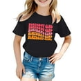 thumbnail image 1 of MEZZALL T-Shirt Décontracté à Lettres pour Filles, Col Rond, Manches Courtes, Coloré, 3-4 Ans, 1 of 3