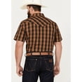 thumbnail image 4 of Cody James Men's Caliente  Plaid Print Short Sleeve Western Snap Shirt - CJSU23W45-BRZ Medium, 4 of 4
