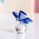 thumbnail image 1 of Figura decorativa de mariposa voladora de cristal con base de bola de cristal, estatua de animal coleccionable para regalo de Navidad (azul) Sincero Electrónica, 1 of 5