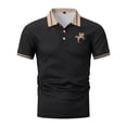 thumbnail image 4 of FUZHIQ Men's Polo Shirts Short Sleeve Color Block Horse Embroidery Casual Golf Polo Breathable Lightweight Business Daily Wear Fashion Collared Tops,XL, 4 of 6