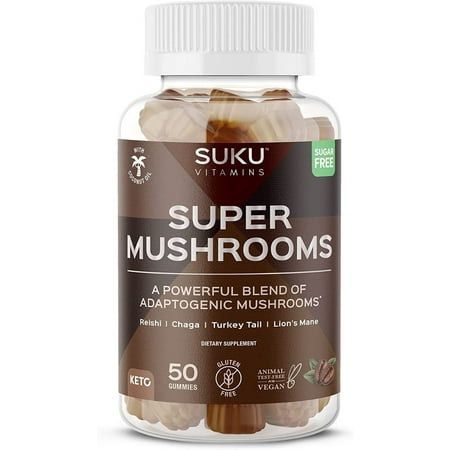 SUKU Vitamins  Super Mushroom Gummies  Espresso Flavour  50 Count