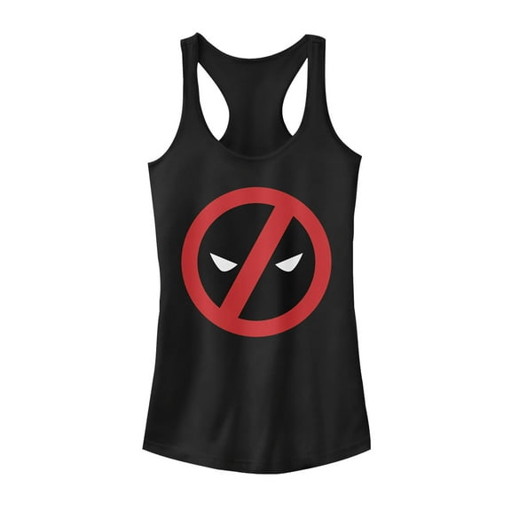 Junior's Marvel Simple Deadpool  Racerback Tank Top Black 2X Large