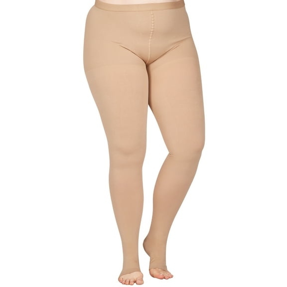 Womens Opaque Compression Pantyhose 20-30mmHg for Pregnancy - Beige, Medium