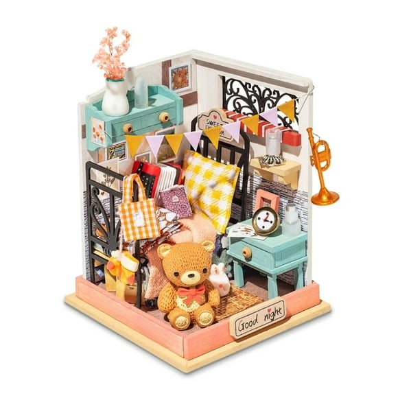 DIY Taste Life Kitchen Doll House with Furniture Children Adult Miniature Dollhouse Bubble Bath Wooden Kits Toy Gift DS